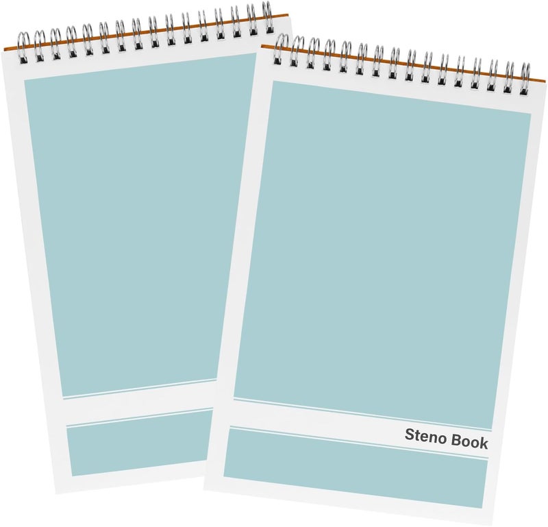 Duxesuk Steno Pads – 6x9 Inches 80 Sheets Steno Notebooks for Writing Notes in School, University, College & Office (2PCS Light Blue) - Image 1